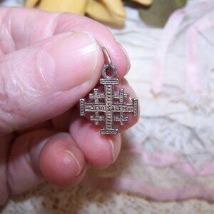 Vintage Sterling Silver Charm - Jerusalem Cross